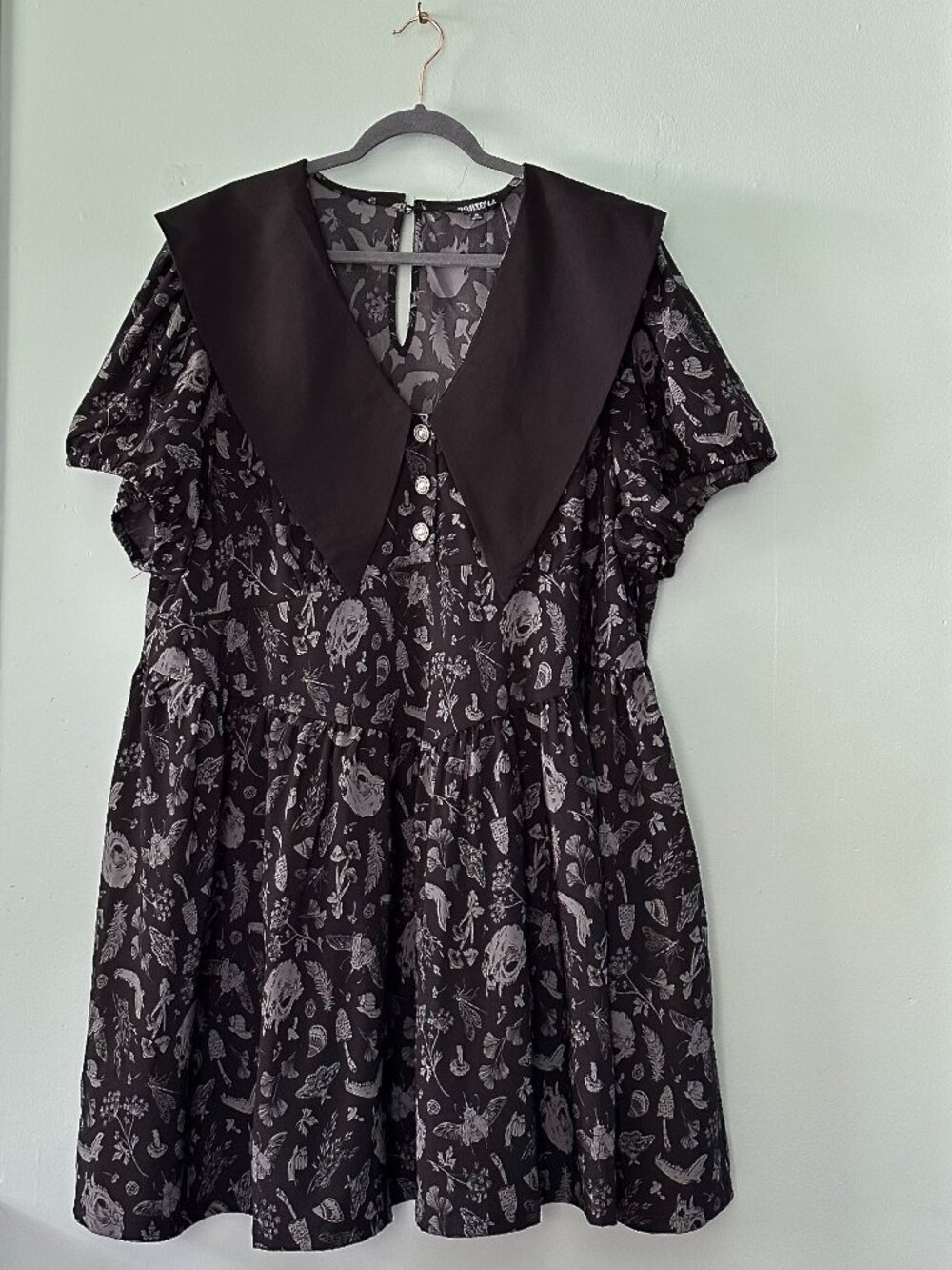 NWT Torrid Nightfall Collared Mini Dress-Reincarnate Black-Size 28